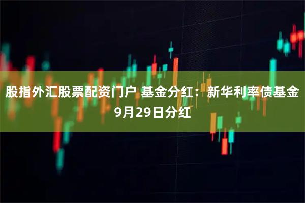 股指外汇股票配资门户 基金分红：新华利率债基金9月29日分红